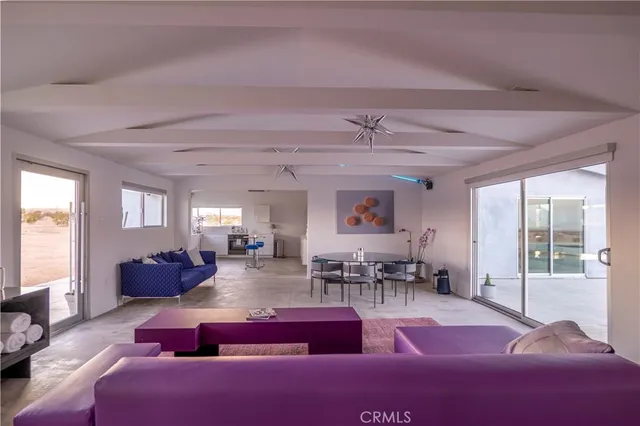 a view of a room with lots of lights