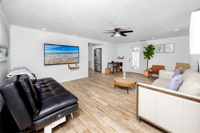 a living room with furniture