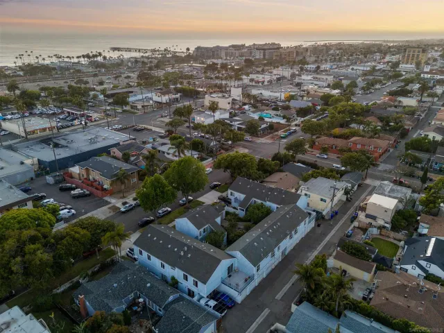 an aerial view of a city