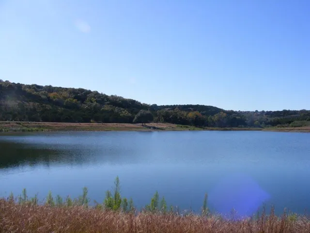 a view of lake and mountain