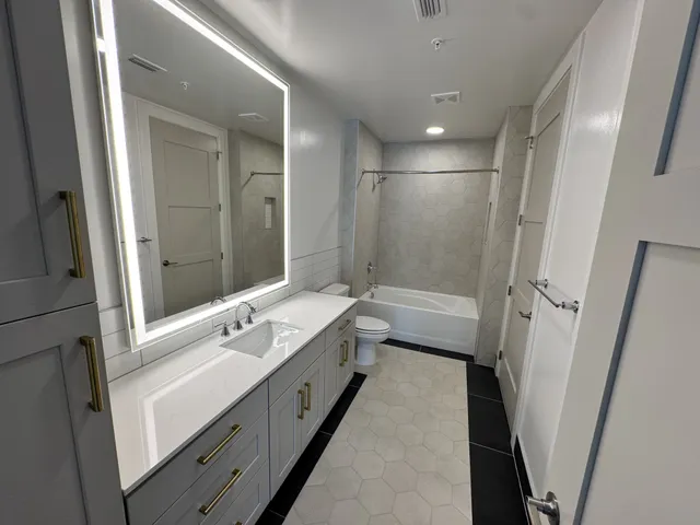 a bathroom with a shower