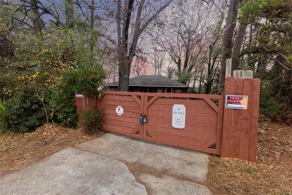 a view of outdoor space with sign board