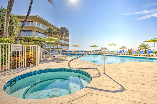 a view of building with ocean view