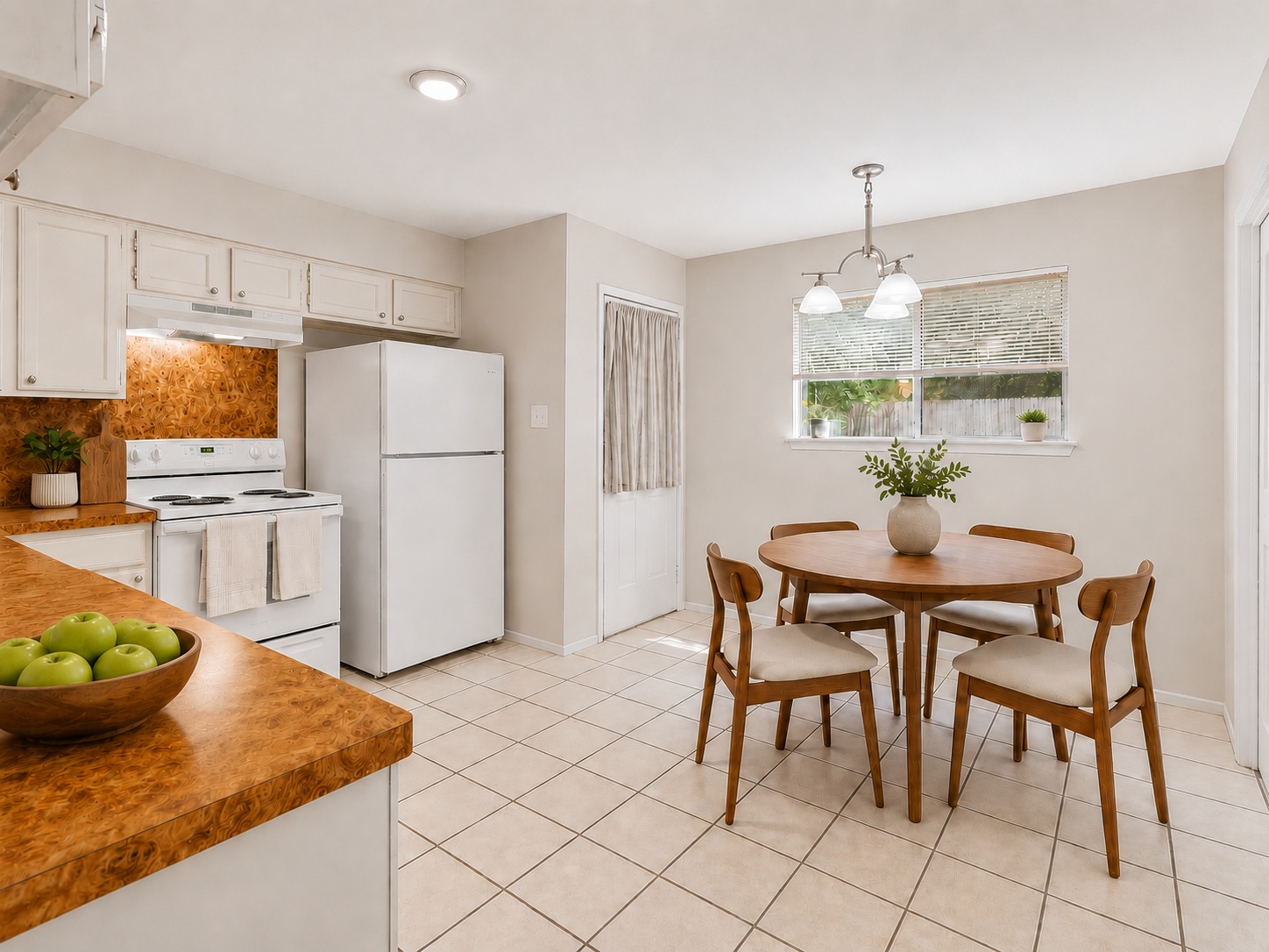 1707 Waterloo Trail, Unit A Austin, TX 78704 - Photo 6 of 8 A well-lit kitchen with classic white appliances and a cozy dining area.