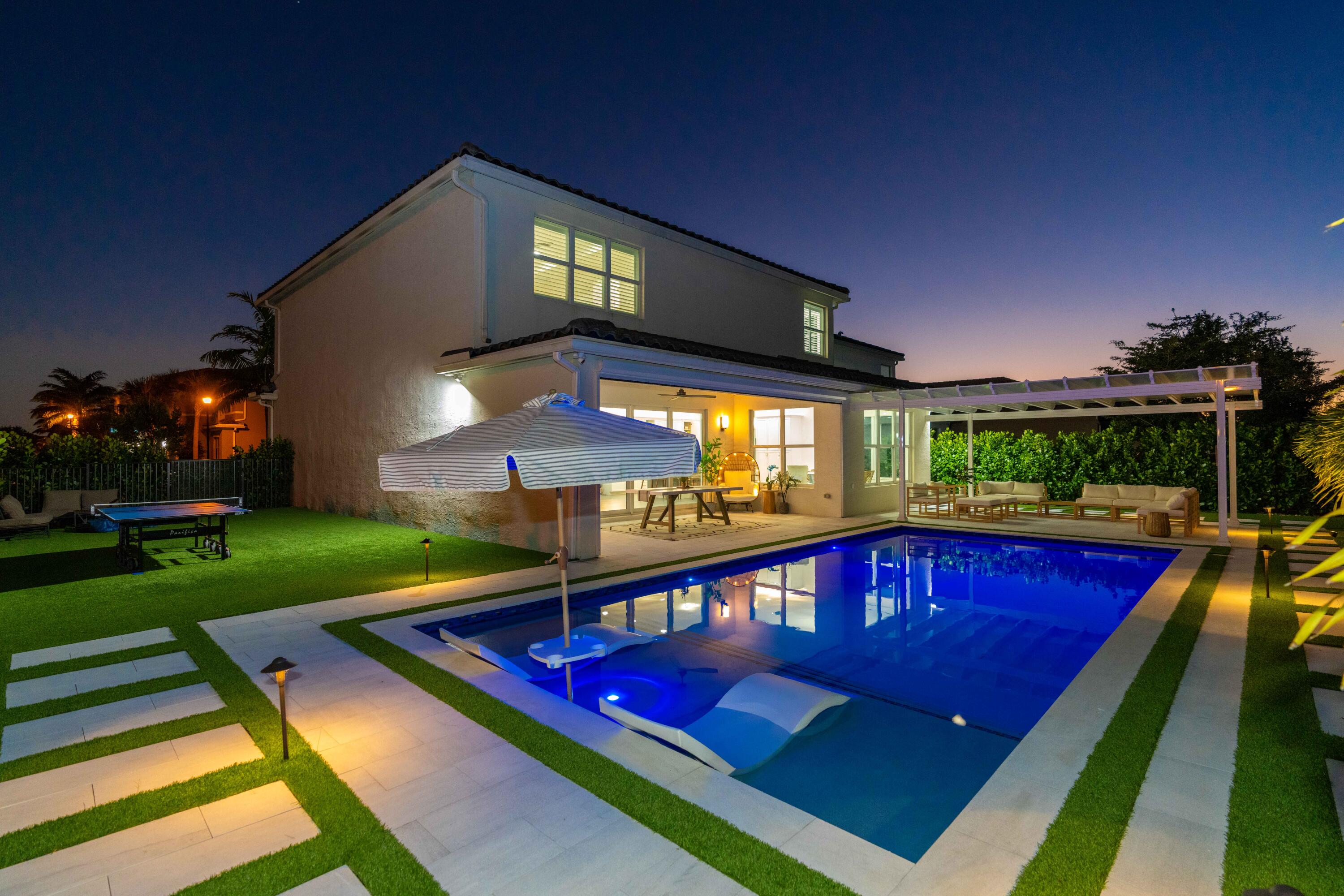 9591 Eagle River Road Delray Beach, FL 33446 - Photo 35 of 45 POOL AT DARK