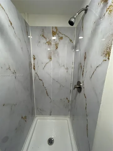 a bathroom with a tub