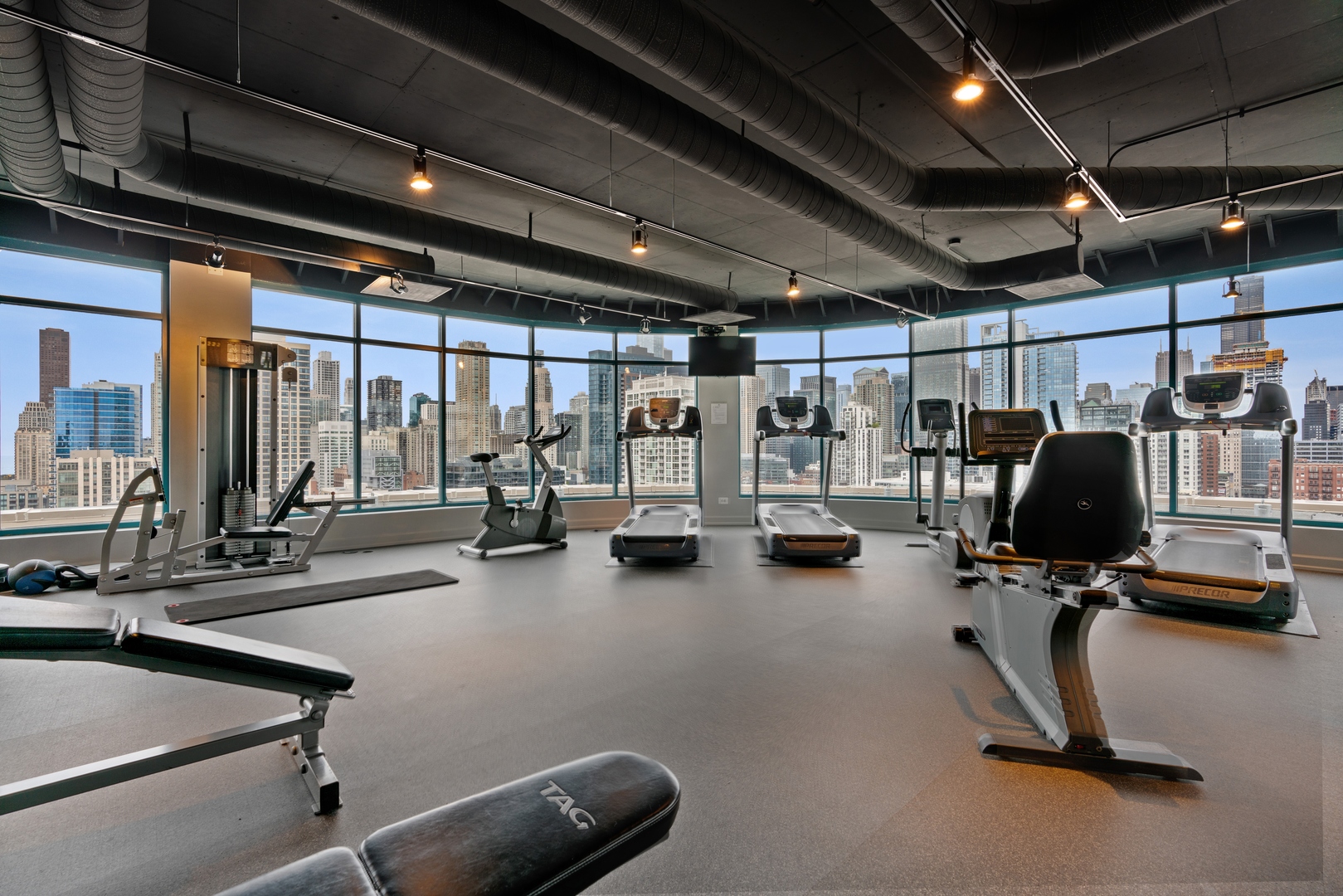 340 West Superior Street, Unit 910 Chicago, IL 60654 - Photo 8 of 10 a view of a room with gym equipment