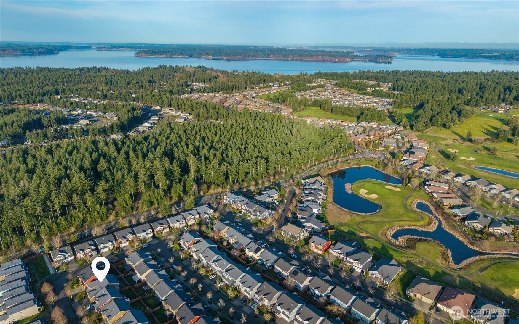4510 McKinley Street Northeast Lacey, WA 98516 - Photo 27 of 34 an aerial view of residential houses with outdoor space