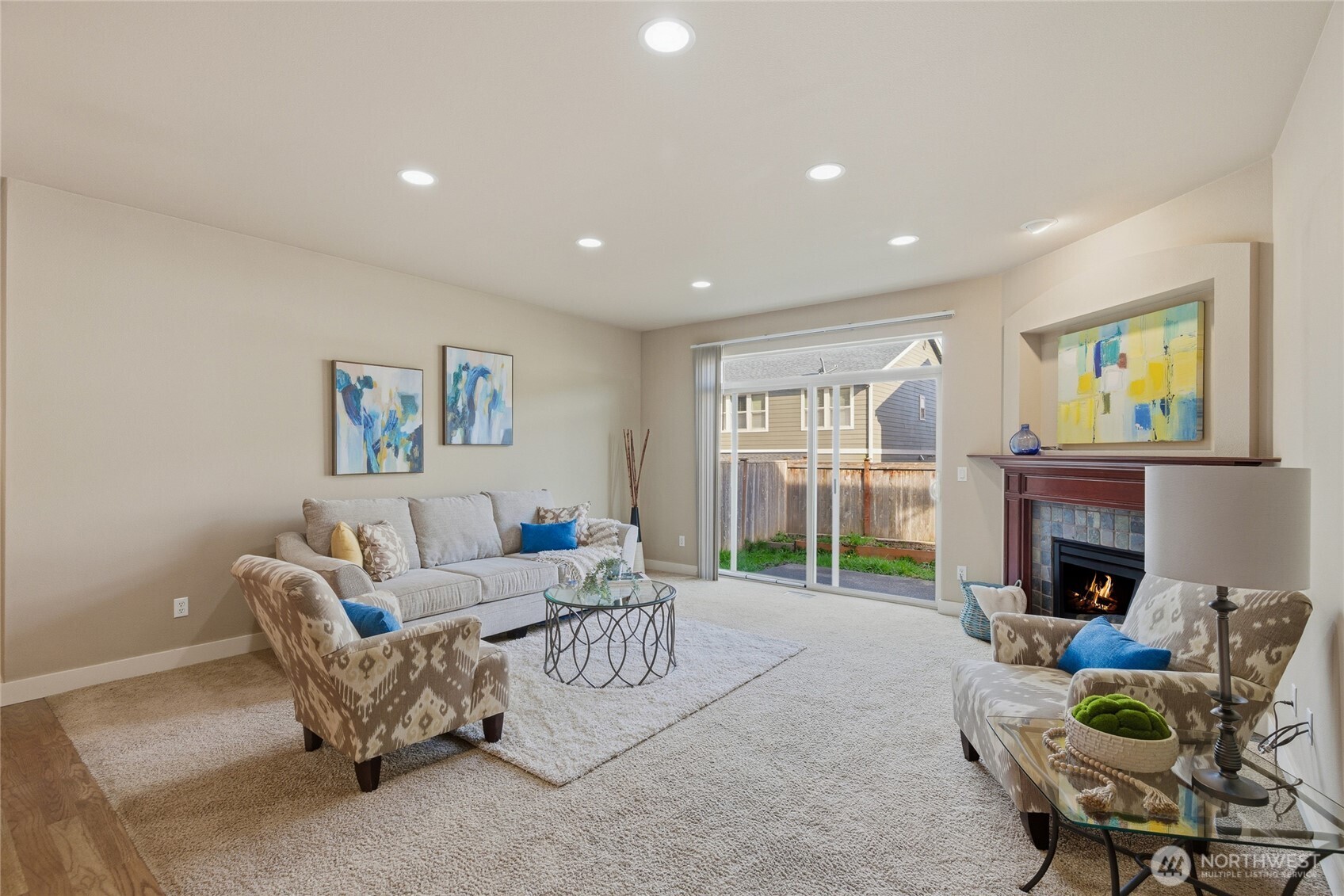 4510 McKinley Street Northeast Lacey, WA 98516 - Photo 9 of 34 a living room with furniture and a fireplace