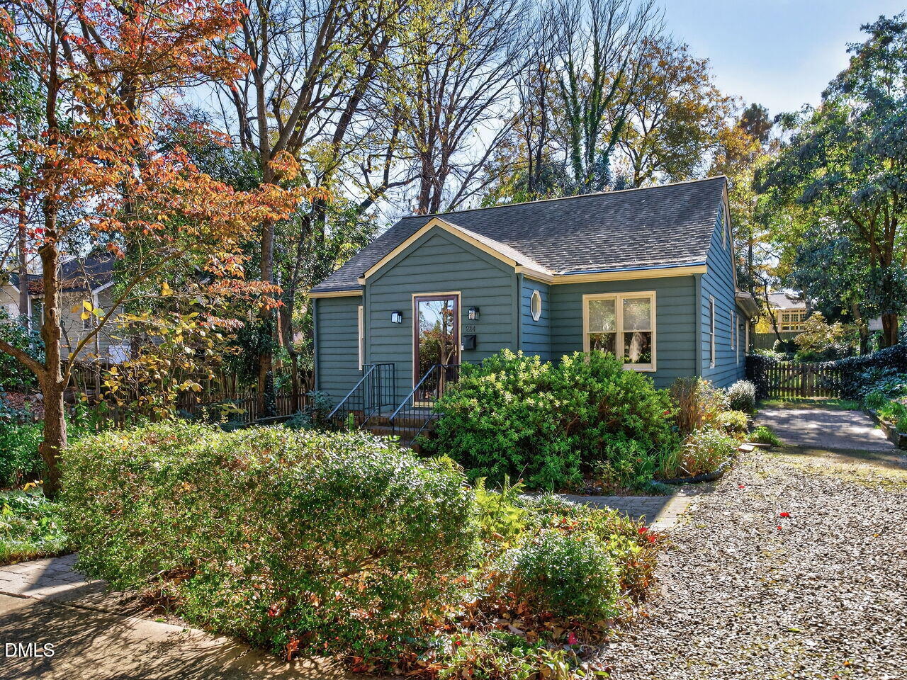 a house view with a garden space