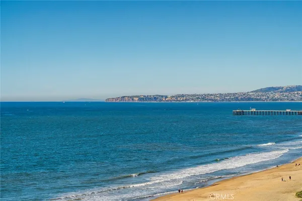 a view of an ocean & beach