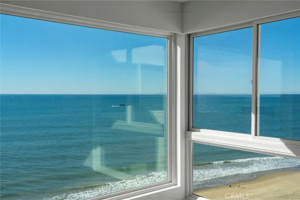 a view of a glass door