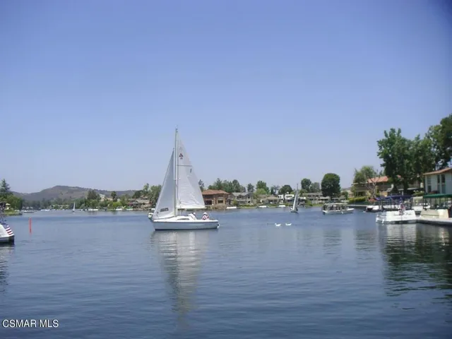 a view of a lake with houses