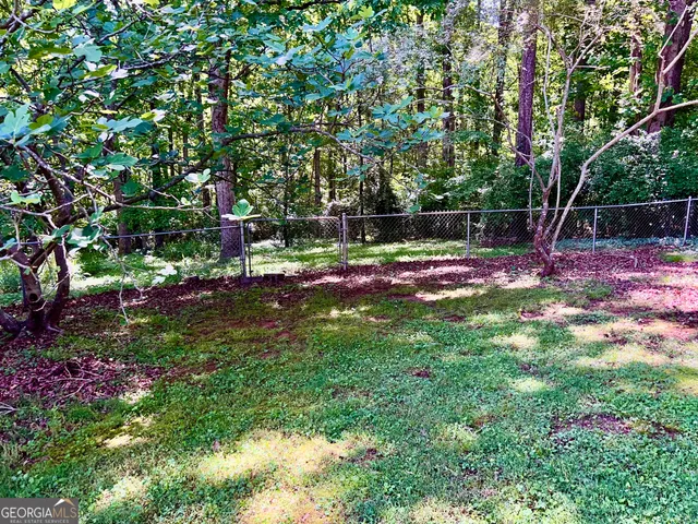 a view of swings on a tree