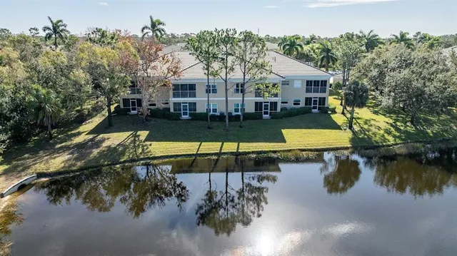 an aerial view of a house with a garden