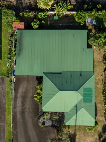 an aerial view of a house