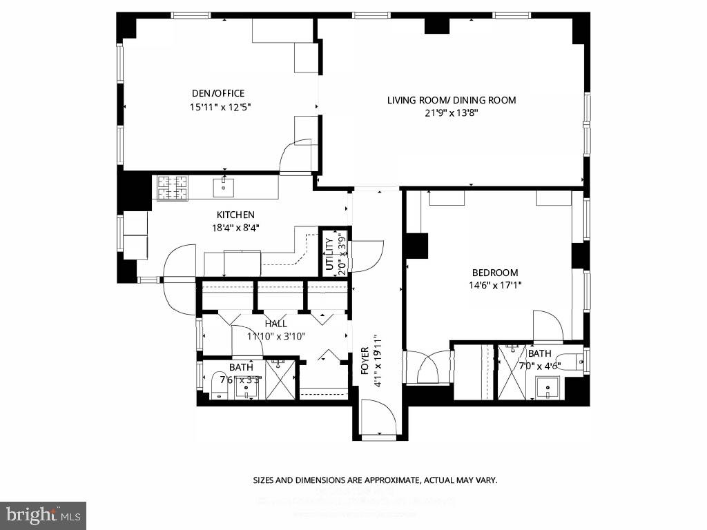 1901 Walnut Street, Unit 17F Philadelphia, PA 19103 - Photo 25 of 25 Floorplan