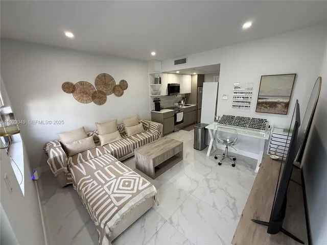 a living room with furniture