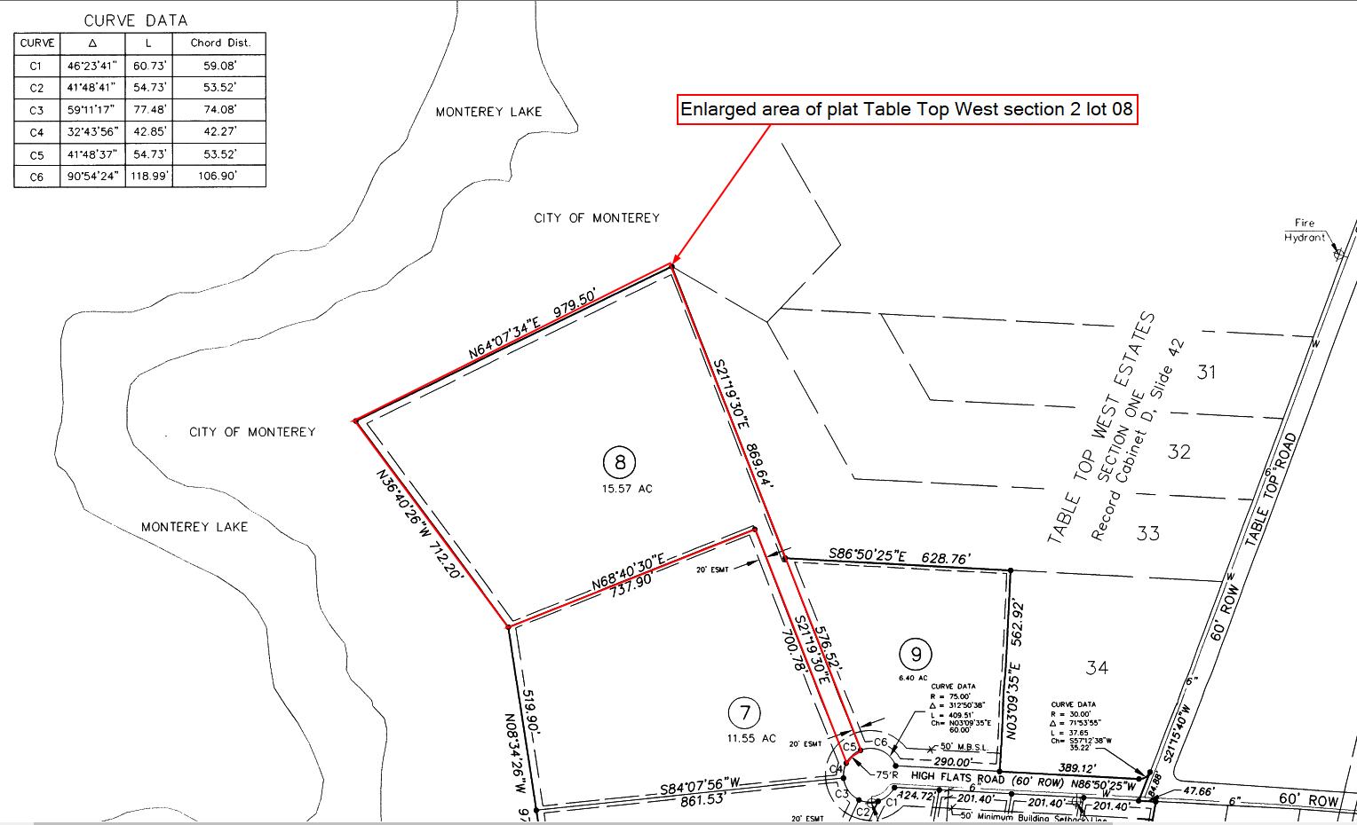 Enlarged area of plat lot 08