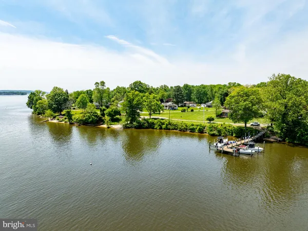 a view of a lake with a city