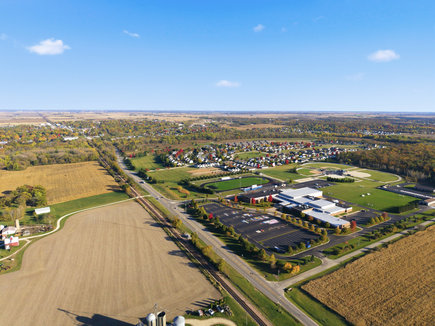 437 Stearn Drive, Unit 437 Genoa, IL 60135 - Photo 43 of 50 a view of a city from a terrace