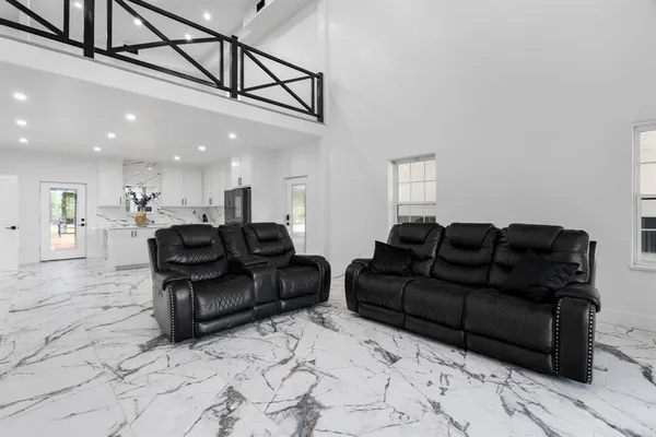 a living room with furniture