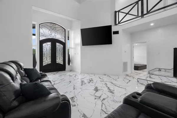 a living room with furniture