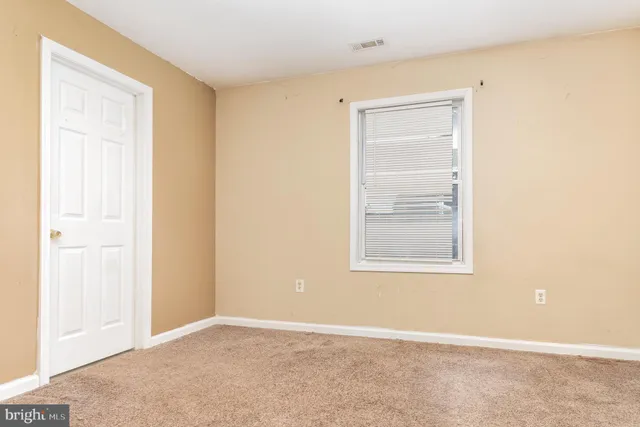 a view of a room that has a door and a plant