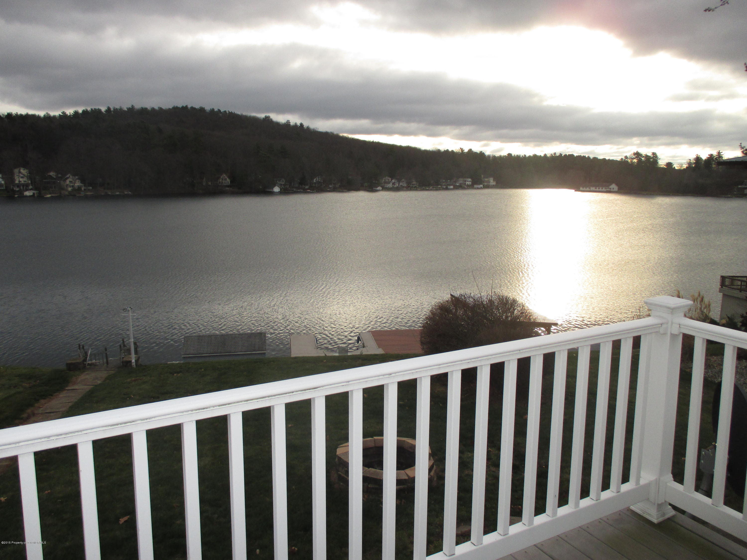 394 Point Road Lake Winola, PA 18419 - Photo 15 of 28 a view of balcony with mountain and lake view