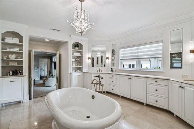 a kitchen with lots of counter top space