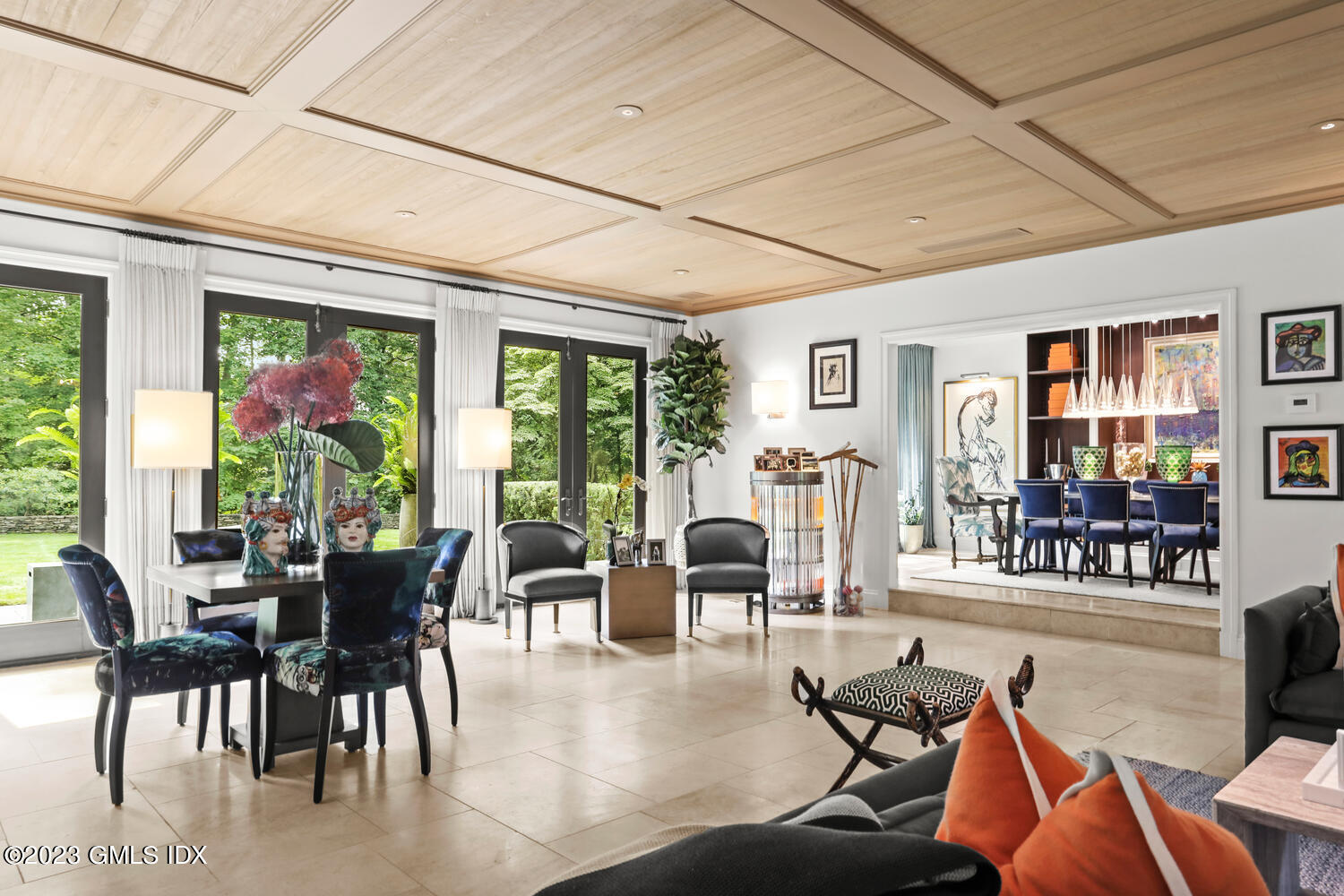 101 Perkins Road Greenwich, CT 06830 - Photo 3 of 41 a living room with furniture and floor to ceiling windows