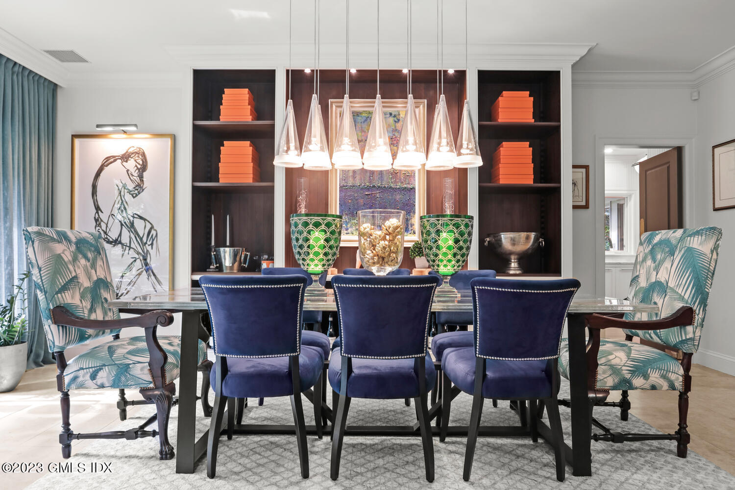 101 Perkins Road Greenwich, CT 06830 - Photo 4 of 41 a dining room with furniture a rug and a window