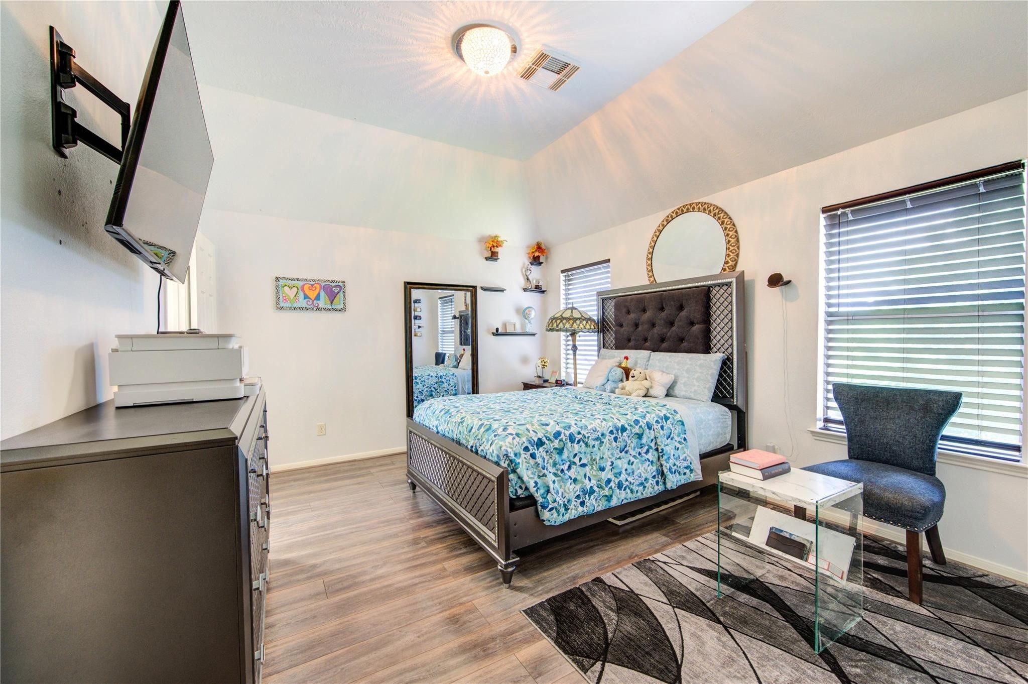 19334 Strathmore Pl Lane Katy, TX 77449 - Photo 38 of 48 a bedroom with a bed wooden floor and window