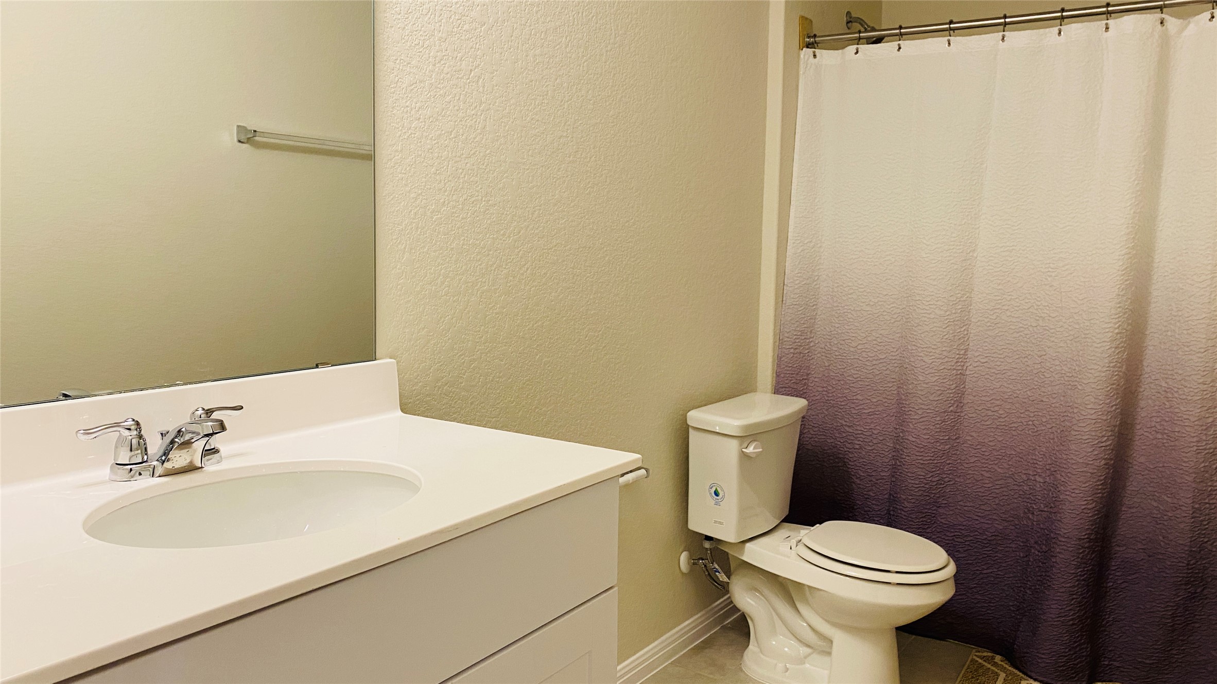 197 Prairie Falcon Way Leander, TX 78641 - Photo 20 of 29 Bathroom featuring vanity, curtained shower, and a textured wall