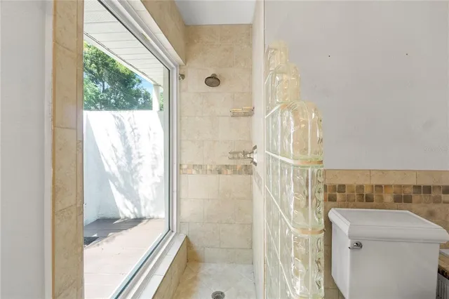 a bathroom with a shower