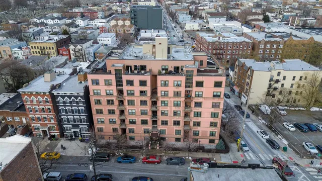 an aerial view of a city