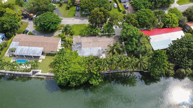 a view of a park with plants and trees