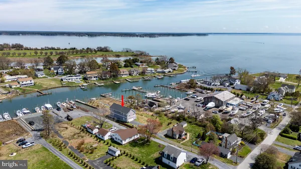 a view of a lake with houses