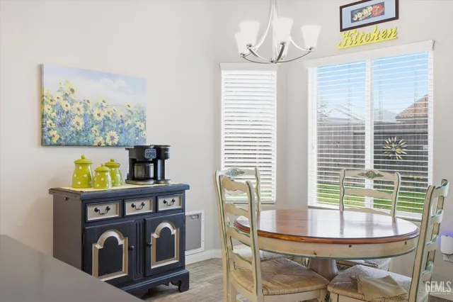 a room with a table and a window