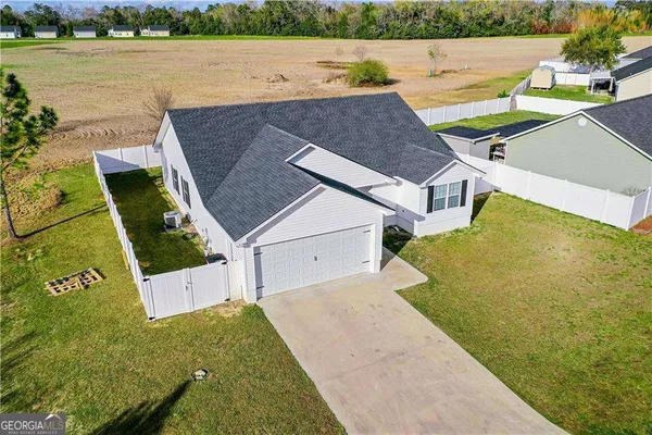 an aerial view of a house