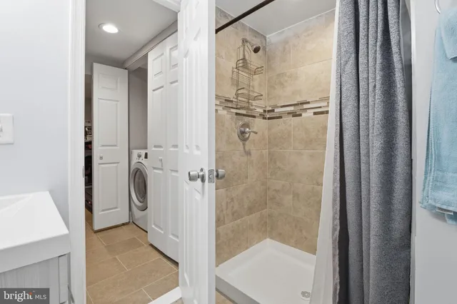 a bathroom with a shower