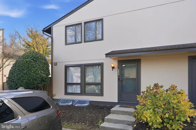 a front view of a house with outdoor space