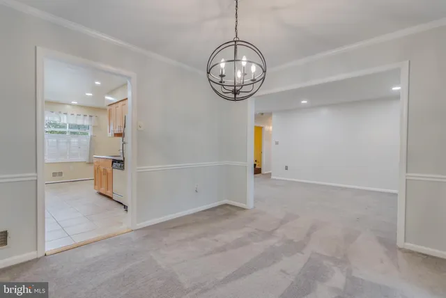 an empty room with a space