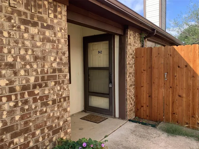 a view of a wooden door