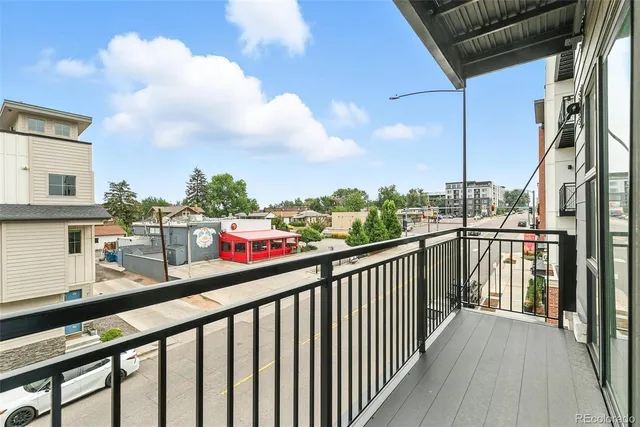 a view of city from a balcony