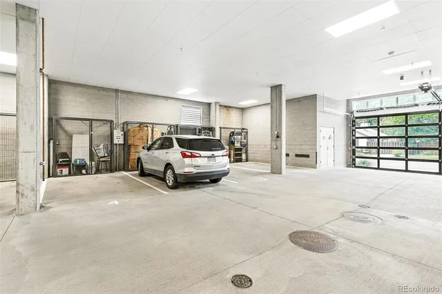 a view of a car garage