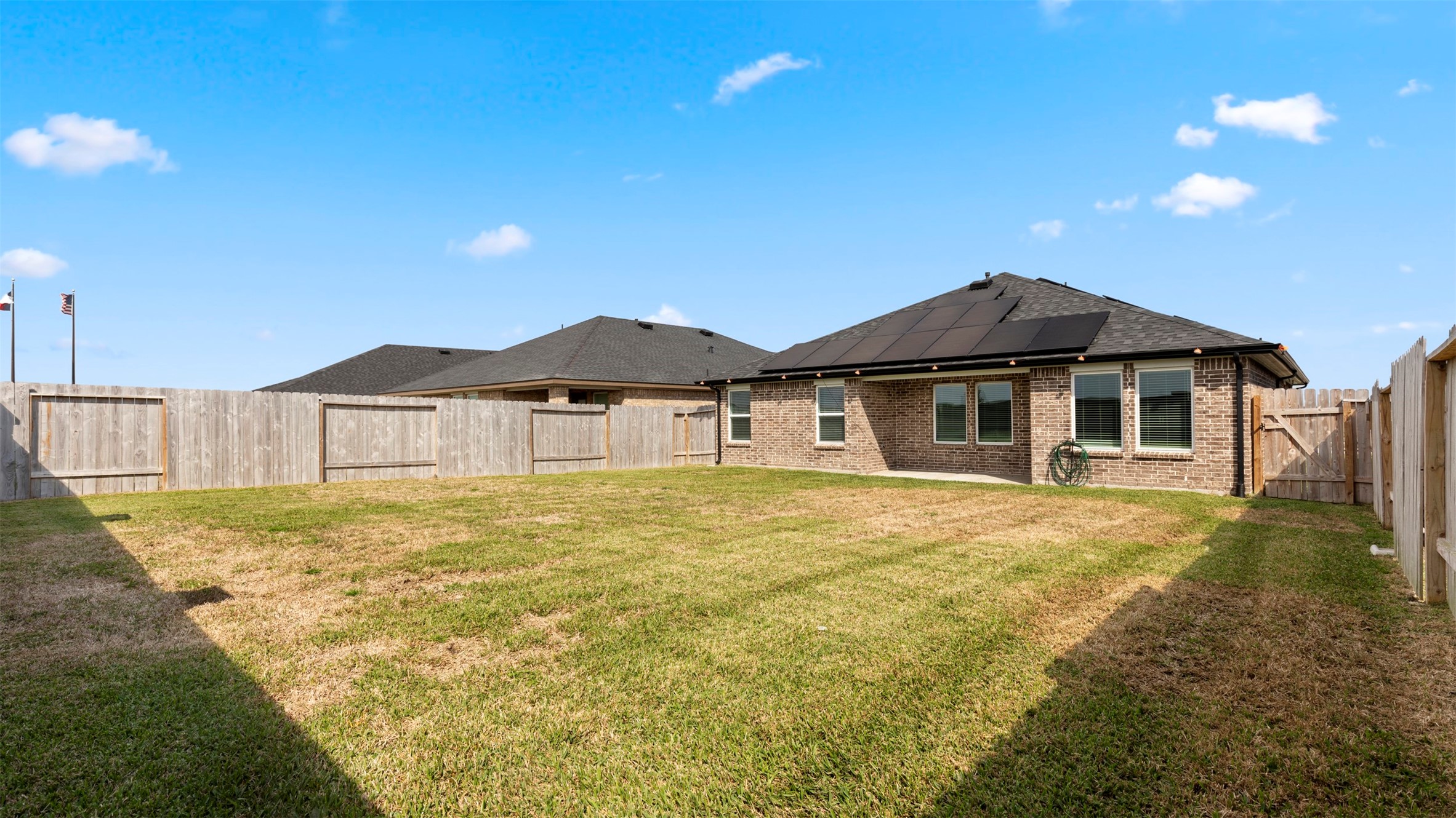 3521 Rockefeller Road Texas City, TX 77591 - Photo 2 of 15 Oversized backyard with no back neighbors. Solar panels installed for energy savings.