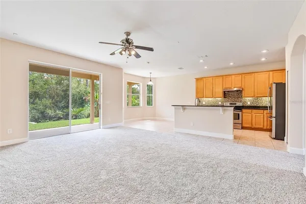 a view of a backyard with garden