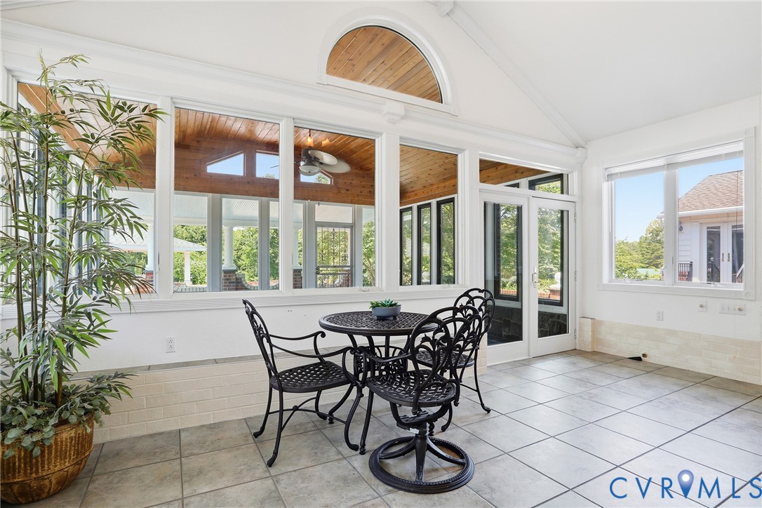 13300 West Patrick Henry Road Doswell, VA 23047 - Photo 37 of 69 Sunroom featuring a vaulted wood-finish ceiling, e