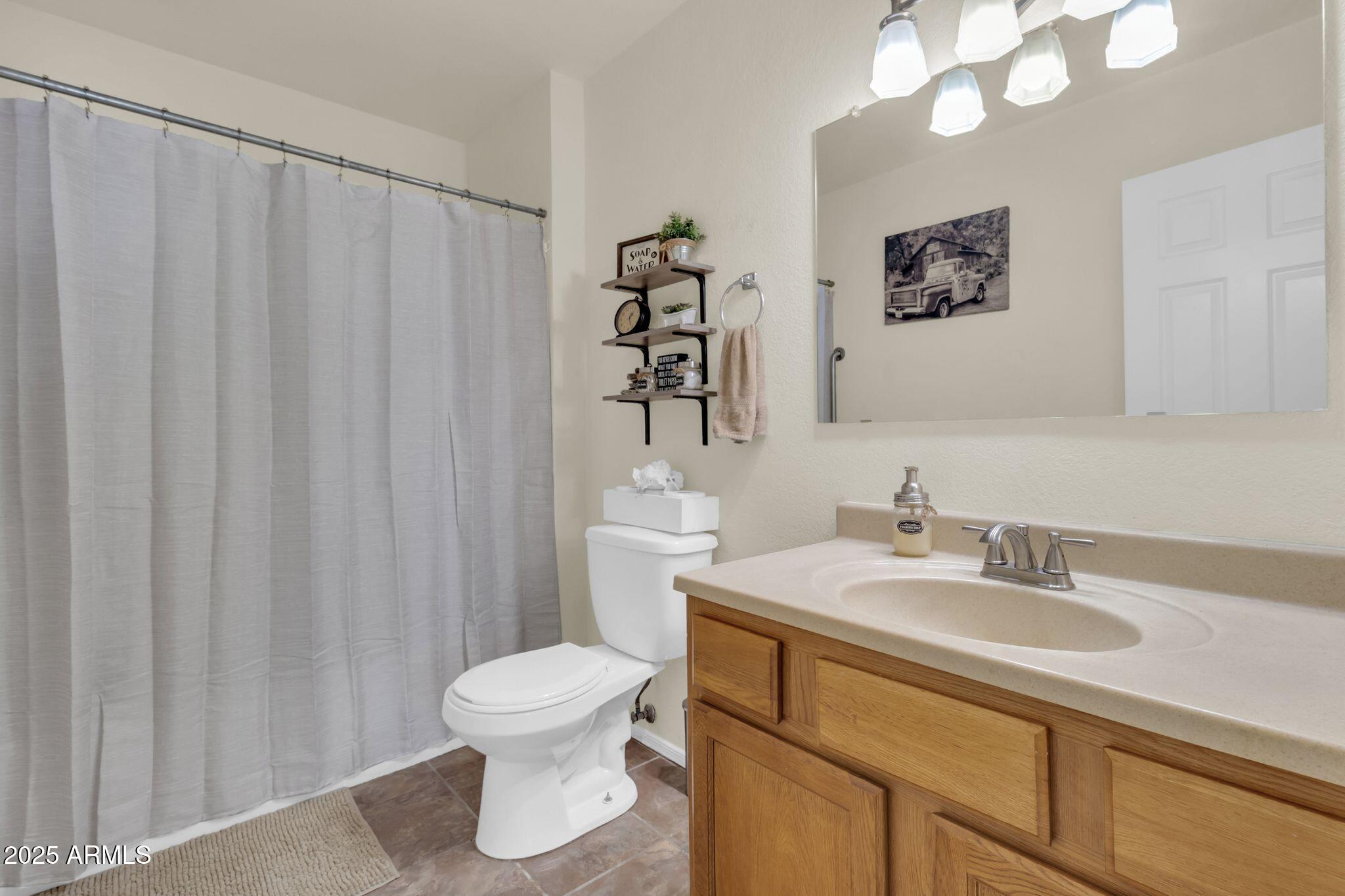 1440 North Idaho Road, Unit 2060 Apache Junction, AZ 85119 - Photo 18 of 24 a bathroom with a sink a toilet and a mirror